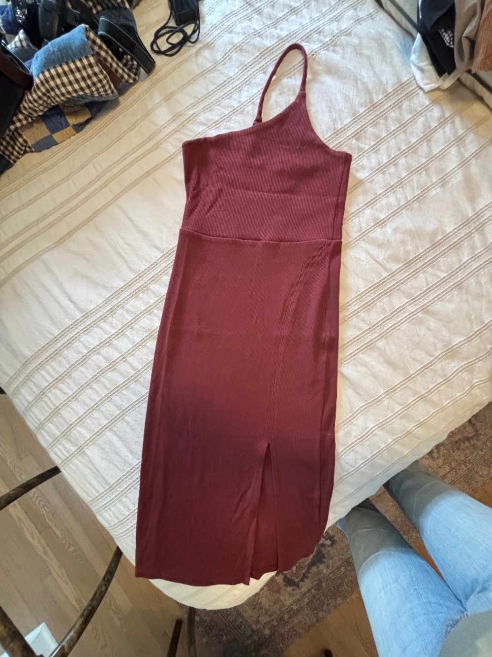 Anthropologie - BORDEAUX - Assymetrical One-Shoulder Dress - Size M